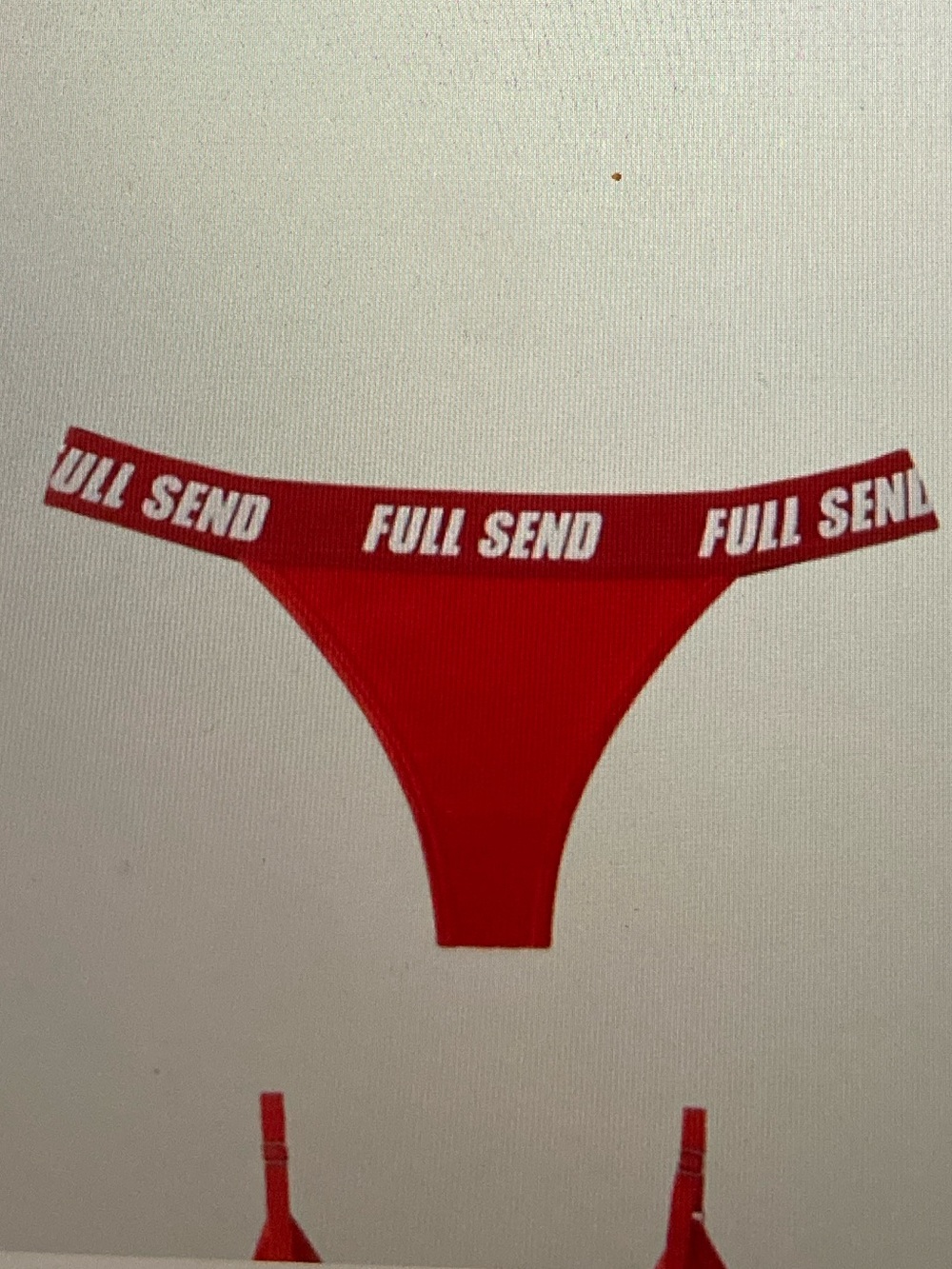 FULL SEND Red Triangle Thong -see other post for matching bralette
